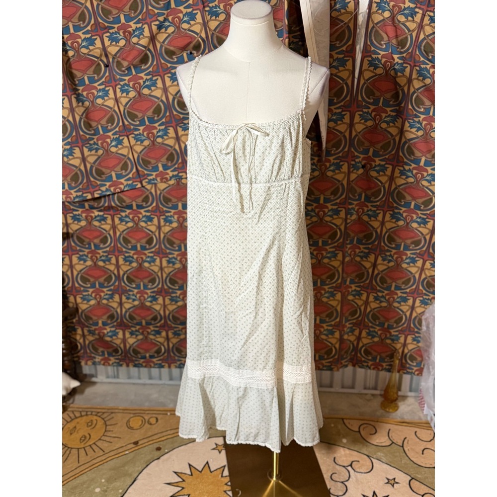 EXPRESS White Floral Empire Waist Maxi Dress Spaghetti Straps Size 13/14
